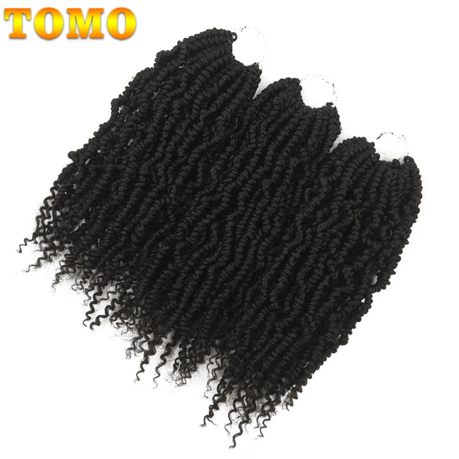 TOMO Bomb Twist Crochet Braids Pre-looped Passion Twist Crochet Hair Ombre Spring Twist Synthetic Braiding Hair Extensions 14"