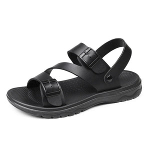 Summer Sandals for Men Outdoor Casual Sport Slippers PU Leather Non-slip Breathable Roman Shoes Beach Flip-Flop Garden Shoes