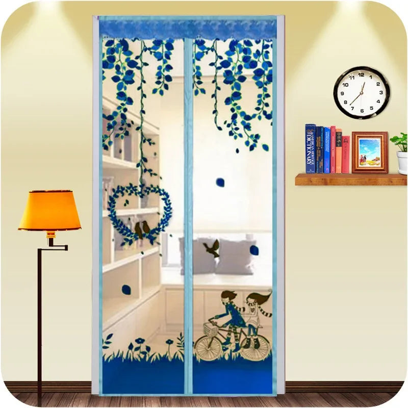 Summer Magnetic Mesh Net Door Curtain-Automatic Closing and Anti Mosquit-Quick and Easy to Install magnetic screen door mesh
