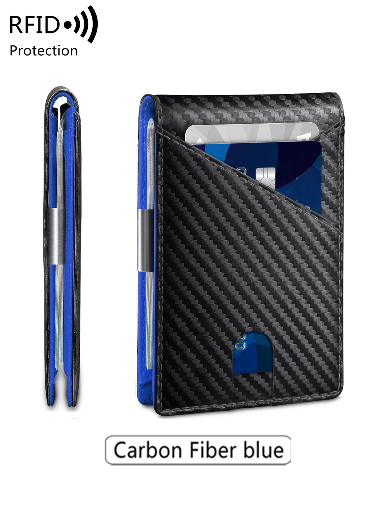Minimalist men's wallet RFID anti-theft brush double fold cross front pocket portable card holder 12 card multifunctional wallet