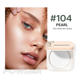 Beauty Glazed Face Powder 24h Oil Control Matte Flawless Full Coverage Long Lasting Soft Waterproof With Mirror And Puff