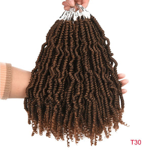 TOMO Bomb Twist Crochet Braids Pre-looped Passion Twist Crochet Hair Ombre Spring Twist Synthetic Braiding Hair Extensions 14"
