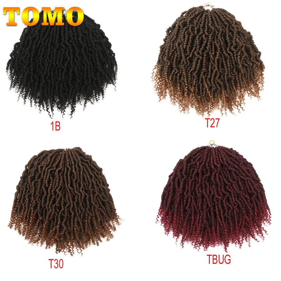 TOMO Bomb Twist Crochet Braids Pre-looped Passion Twist Crochet Hair Ombre Spring Twist Synthetic Braiding Hair Extensions 14"