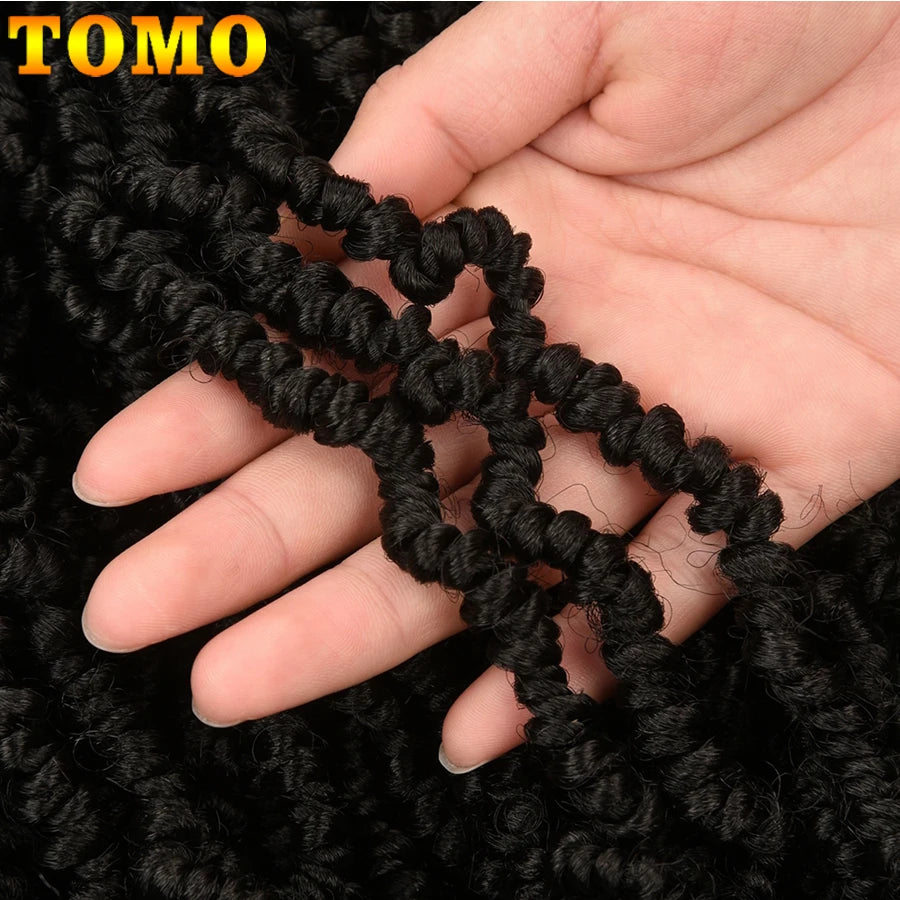 TOMO Bomb Twist Crochet Braids Pre-looped Passion Twist Crochet Hair Ombre Spring Twist Synthetic Braiding Hair Extensions 14"
