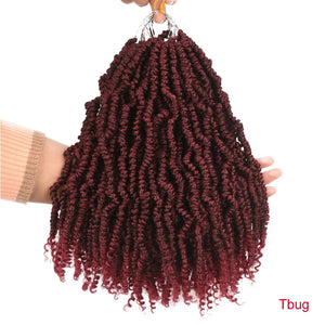 TOMO Bomb Twist Crochet Braids Pre-looped Passion Twist Crochet Hair Ombre Spring Twist Synthetic Braiding Hair Extensions 14"