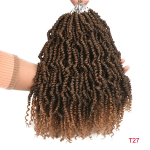 TOMO Bomb Twist Crochet Braids Pre-looped Passion Twist Crochet Hair Ombre Spring Twist Synthetic Braiding Hair Extensions 14"