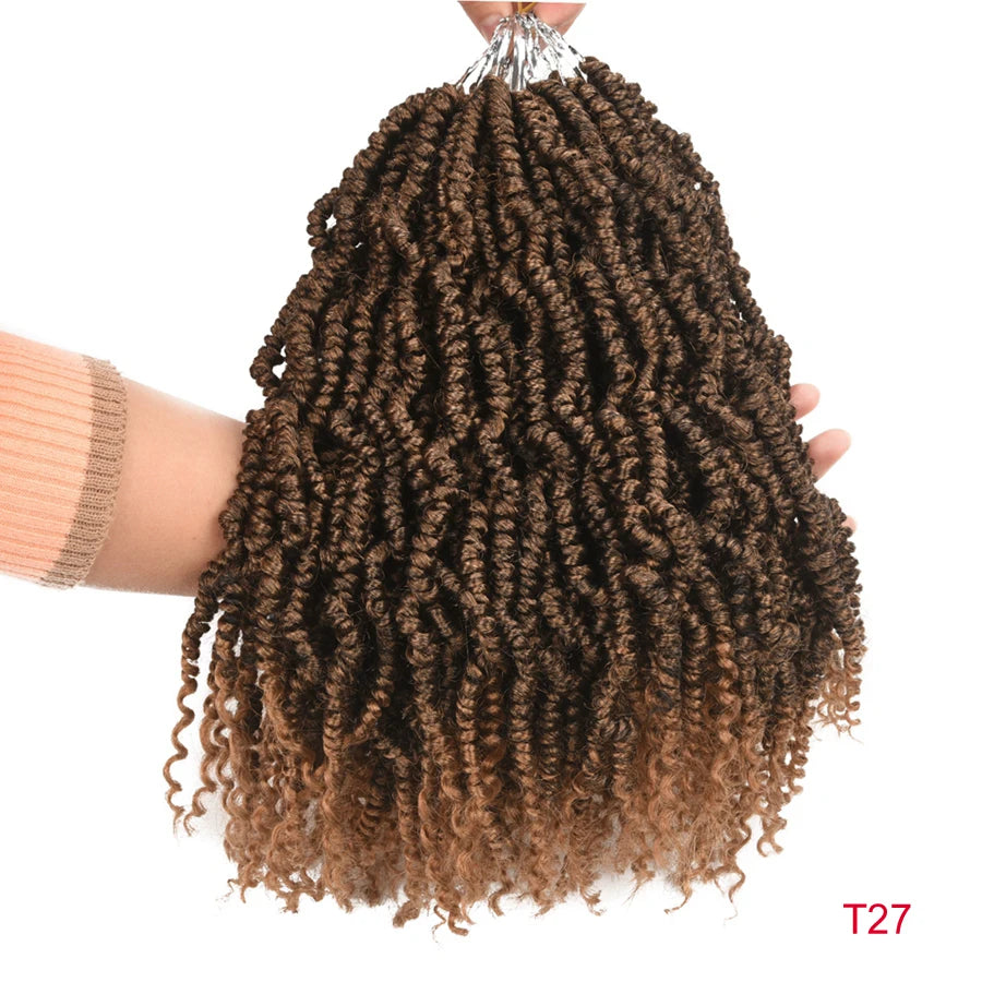 TOMO Bomb Twist Crochet Braids Pre-looped Passion Twist Crochet Hair Ombre Spring Twist Synthetic Braiding Hair Extensions 14"