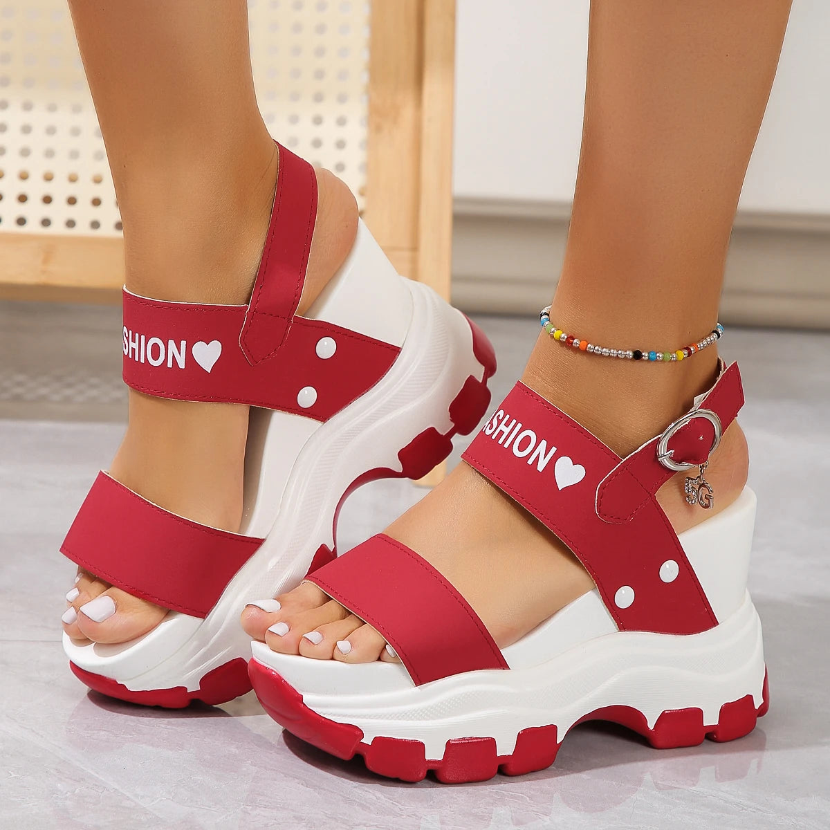 Women Platform Sandals 2025 New Summer Chunky High Heels Sandals Female Fashion Beach Wedges Shoes for Women Sandalias De Mujer