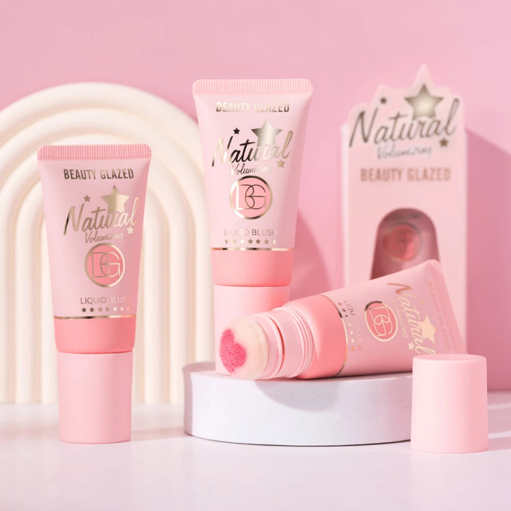 Beauty Glazed 6-Colors Liquid Blush, Shimmer Pearly Finish Suitable For All Skin Tones , Velvet Matte, Long-lasting ,Waterproof