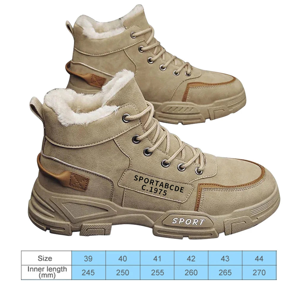 Non-Slip Men's Boots Offer Safety Work Shoes Mens Shooes Men Motorcycle Boot Man Tactical Boots Ankle Snow Winter High top