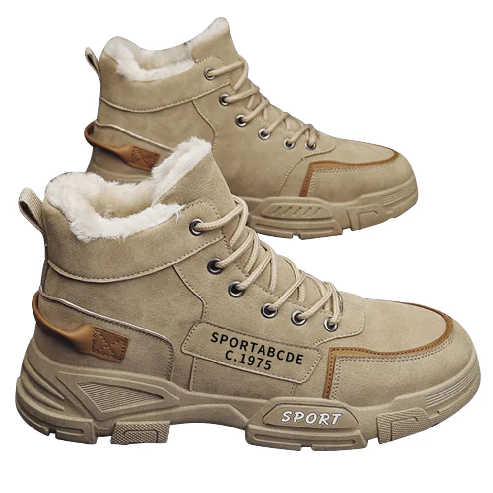 Non-Slip Men's Boots Offer Safety Work Shoes Mens Shooes Men Motorcycle Boot Man Tactical Boots Ankle Snow Winter High top