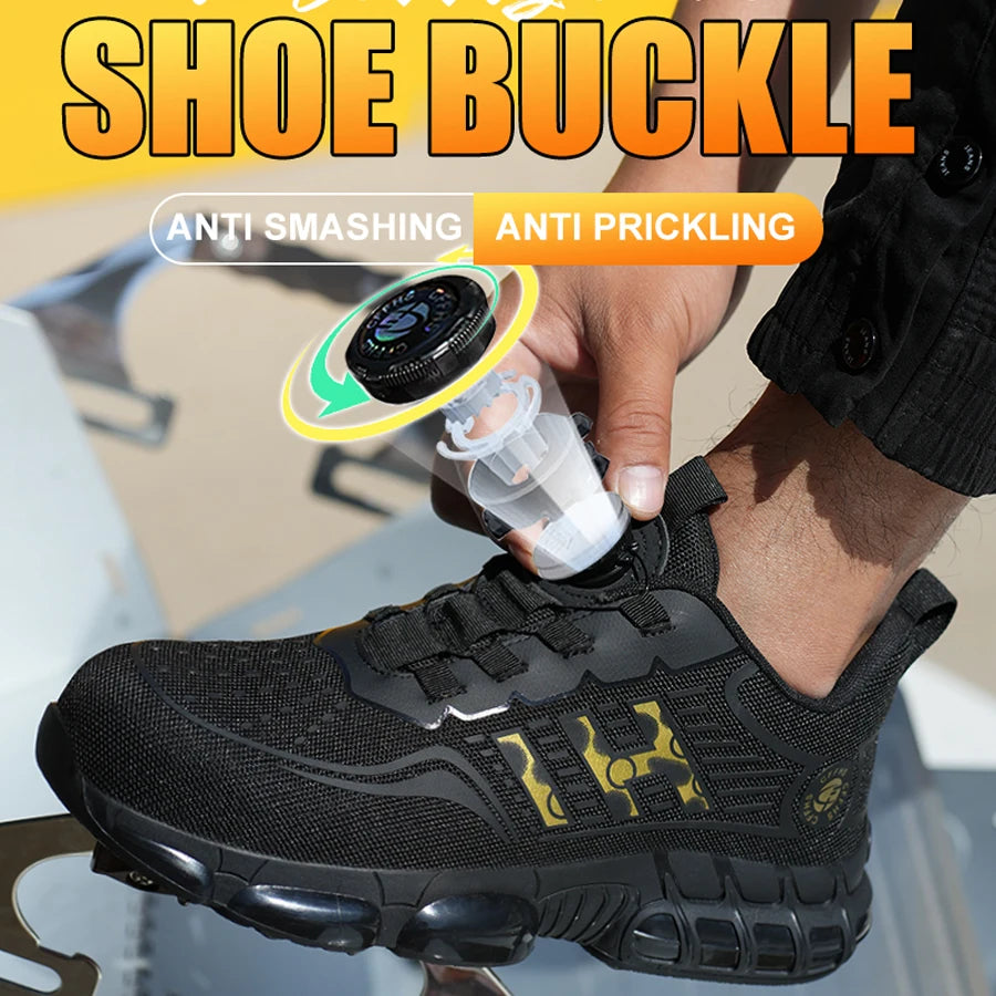 Safety Shoes Men With Steel Toe Cap Anti-smash Men Work Shoes Sneakers Light Puncture-Proof Indestructible Shoes Dropshipping
