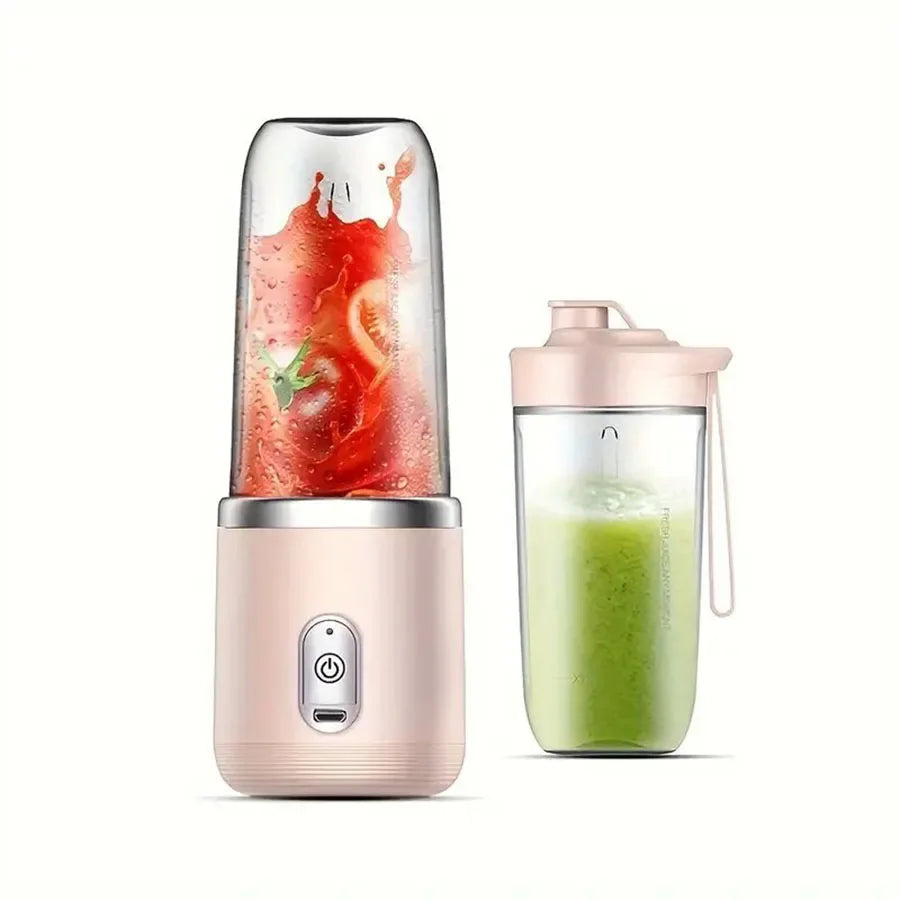 portable juicer with 2 cups, USB rechargeable mini blender, fresh juicer cup, personal sized smoothie blender Mini batidora