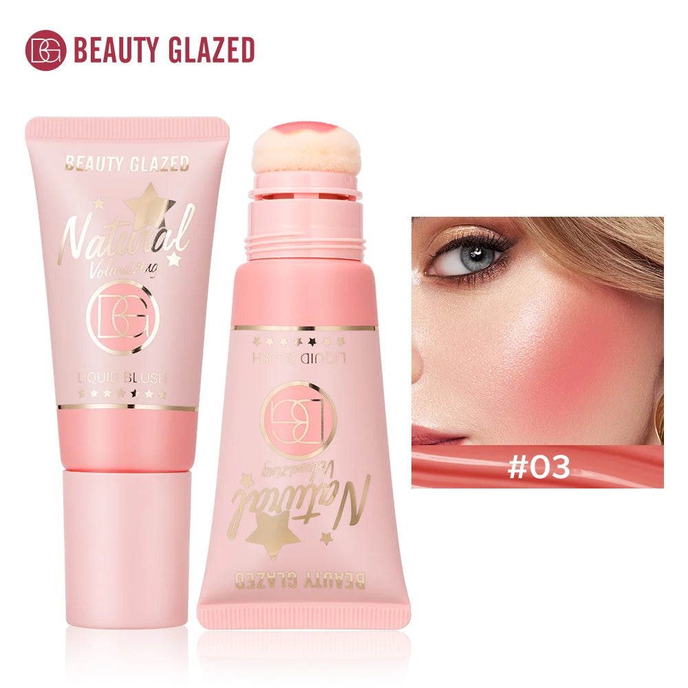 Beauty Glazed 6-Colors Liquid Blush, Shimmer Pearly Finish Suitable For All Skin Tones , Velvet Matte, Long-lasting ,Waterproof