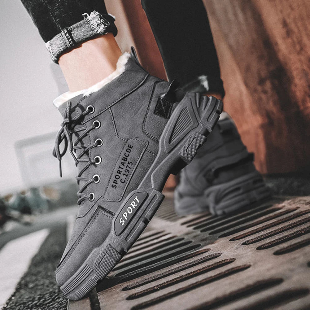 Non-Slip Men's Boots Offer Safety Work Shoes Mens Shooes Men Motorcycle Boot Man Tactical Boots Ankle Snow Winter High top