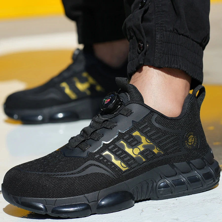 Safety Shoes Men With Steel Toe Cap Anti-smash Men Work Shoes Sneakers Light Puncture-Proof Indestructible Shoes Dropshipping