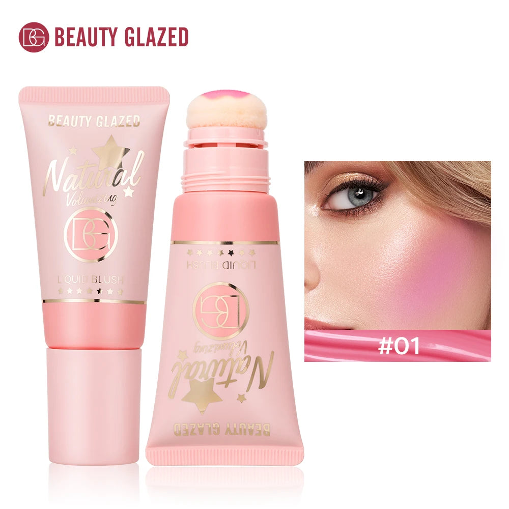 Beauty Glazed 6-Colors Liquid Blush, Shimmer Pearly Finish Suitable For All Skin Tones , Velvet Matte, Long-lasting ,Waterproof