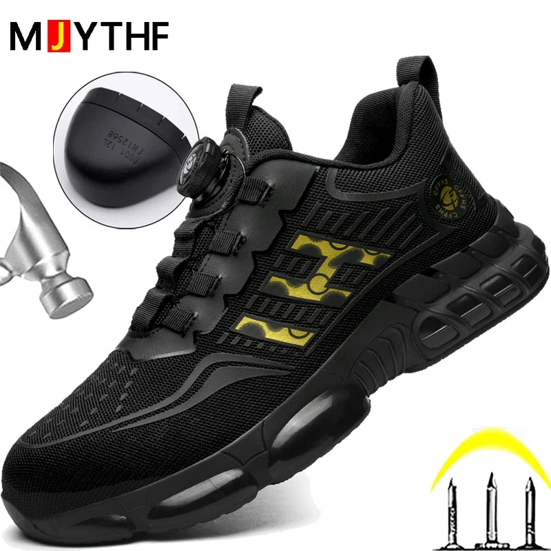 Safety Shoes Men With Steel Toe Cap Anti-smash Men Work Shoes Sneakers Light Puncture-Proof Indestructible Shoes Dropshipping