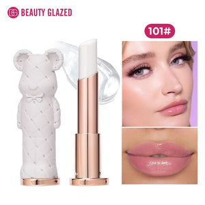 Beauty Glazed Bear Moisturizing Lipstick,Colored Lip Balm,Nourishing Lip stick,Easy To Color,Watery