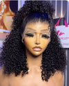 Water Wave Short Bob Cut Natural Black Color 13X4 Lace Front Synthetic Wig For Black Women Prepluck Hairline Cosplay Daily Party