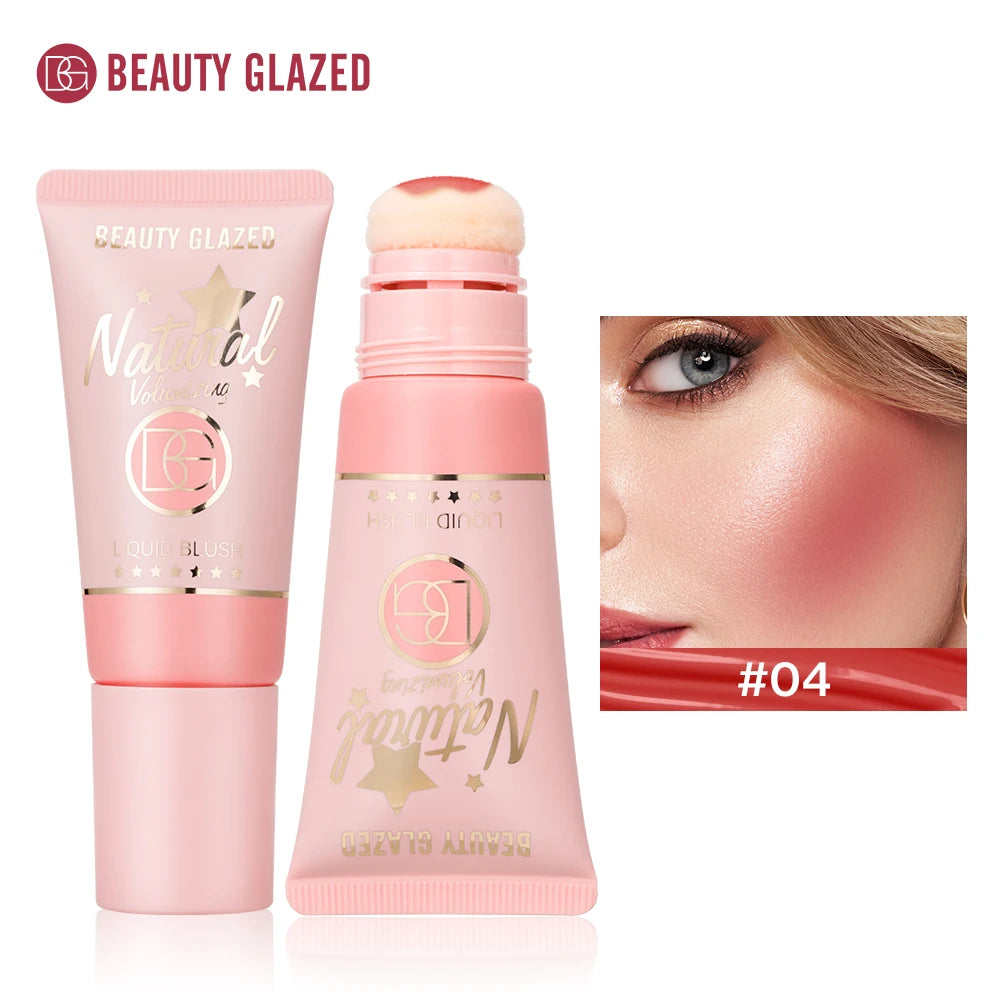 Beauty Glazed 6-Colors Liquid Blush, Shimmer Pearly Finish Suitable For All Skin Tones , Velvet Matte, Long-lasting ,Waterproof