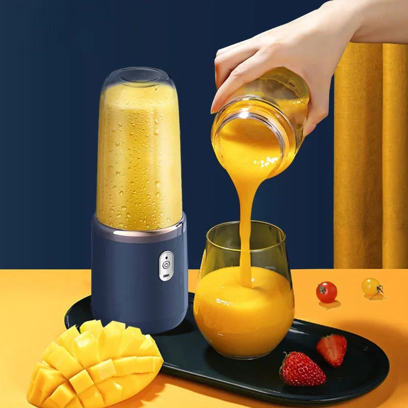 portable juicer with 2 cups, USB rechargeable mini blender, fresh juicer cup, personal sized smoothie blender Mini batidora