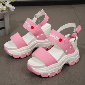 Women Platform Sandals 2025 New Summer Chunky High Heels Sandals Female Fashion Beach Wedges Shoes for Women Sandalias De Mujer