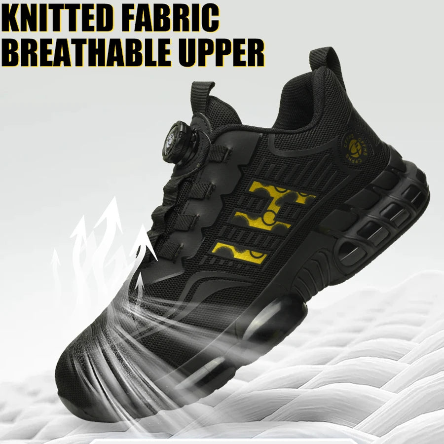 Safety Shoes Men With Steel Toe Cap Anti-smash Men Work Shoes Sneakers Light Puncture-Proof Indestructible Shoes Dropshipping