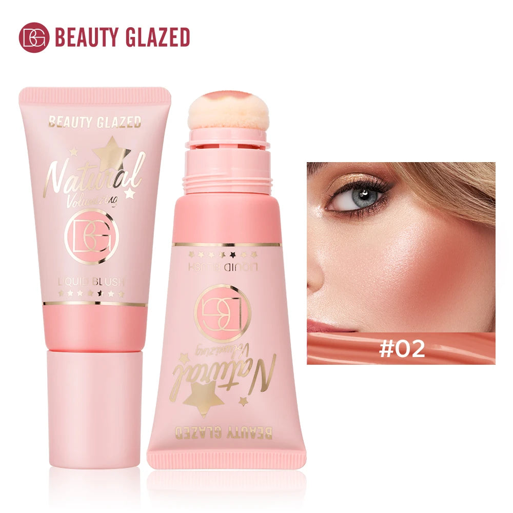 Beauty Glazed 6-Colors Liquid Blush, Shimmer Pearly Finish Suitable For All Skin Tones , Velvet Matte, Long-lasting ,Waterproof