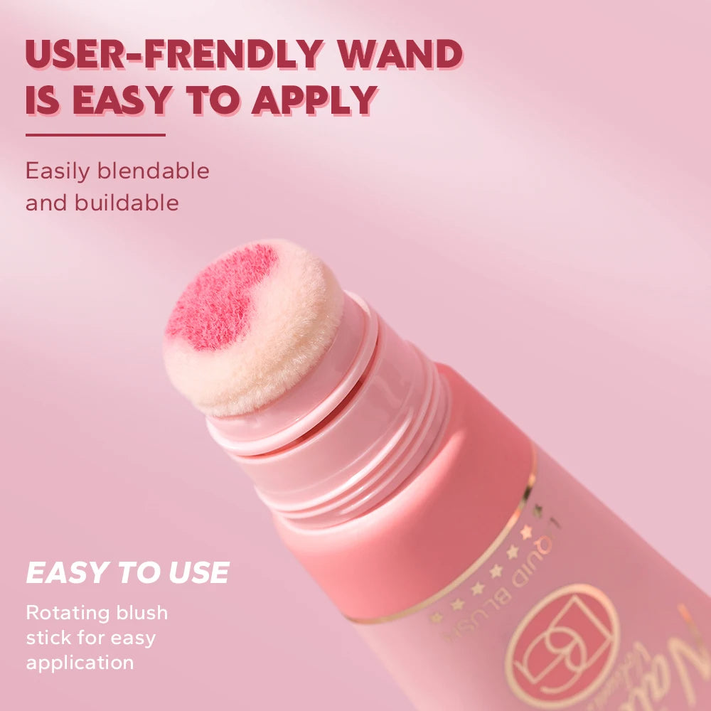 Beauty Glazed 6-Colors Liquid Blush, Shimmer Pearly Finish Suitable For All Skin Tones , Velvet Matte, Long-lasting ,Waterproof